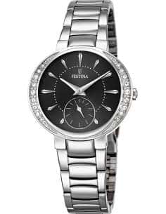 Reloj para Mujer de Acero con Bisel de Circonitas y Esfera Negra - Festina F16909/2