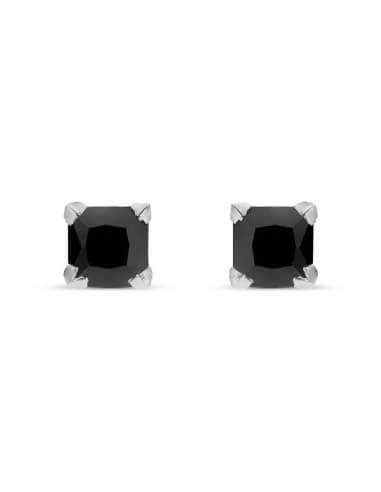 Pendientes para Hombre Circonita Cuadrada Negra...