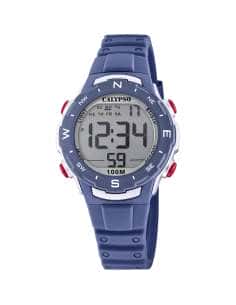 Reloj para Niño Digital Deportivo con Correa Negra y Bisel Rojo - Calypso K5801/5