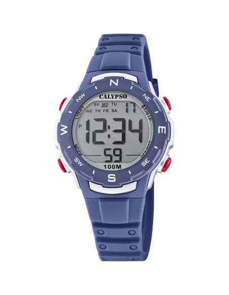 Reloj para Niño Digital Deportivo con Correa Negra y Bisel Rojo - Calypso K5801/5