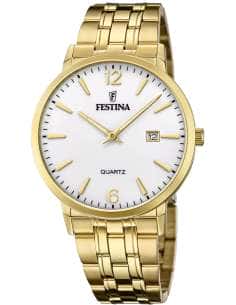 Reloj para Hombre Clásico en Acero Dorado con Esfera Blanca - Festina F20513/2