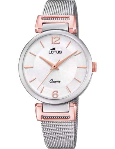 Reloj para Mujer con Correa de Malla y Detalles en Oro Rosa - Lotus 18647/2