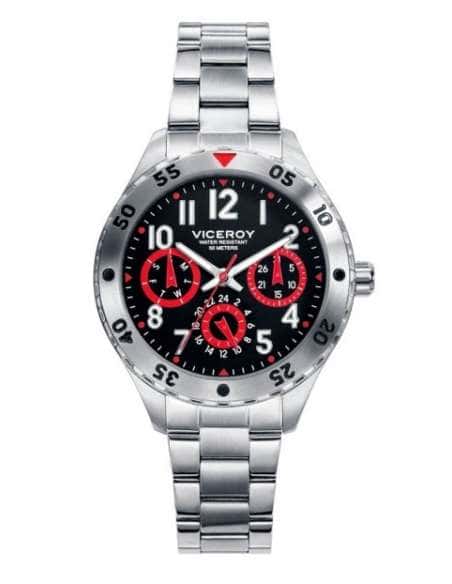 Reloj para Niño Deportivo con Correa de Acero y Detalles en Rojo - Viceroy 401109-55