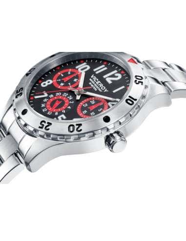 Reloj para Niño Deportivo con Correa de Acero y Detalles en Rojo - Viceroy 401109-55