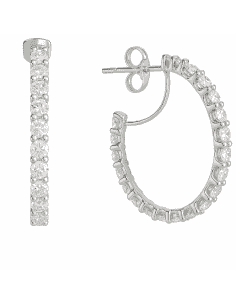 Pendientes para Mujer en oro Blanco Aro con 18k Aro 16mm circunferencia