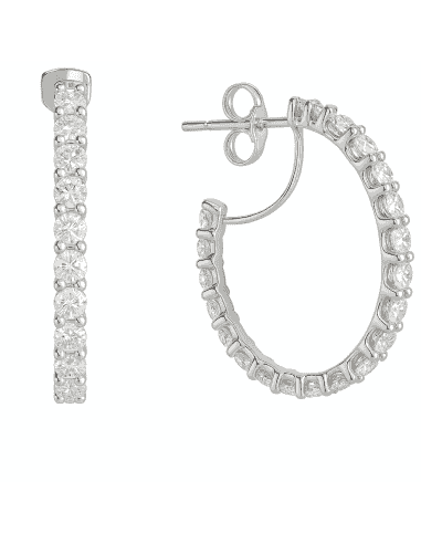 Pendientes para Mujer en oro Blanco Aro con 18k Aro 16mm circunferencia