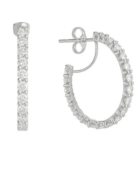 Pendientes para Mujer en oro Blanco Aro con 18k Aro 16mm circunferencia