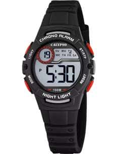 Reloj para Niño Digital Deportivo con Correa Negra y Detalles en Rojo - Calypso K5852/6
