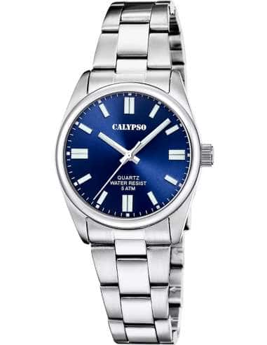 Reloj para Niño Clásico con Correa de Acero y Esfera Azul - Calypso K5863/3