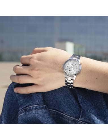 Reloj para Niño de Acero con esfera plateada  -...