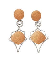 Pendientes para mujer de oro rosa mate y blanco - Oro Rosa y Blanco 18K