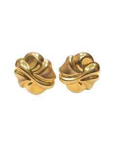 Pendientes para Mujer en Oro con  forma de Flor en Relieve - Oro Amarillo 18K