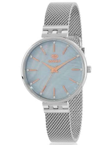 Reloj para Mujer Malla de Acero con Esfera Azul Nacarada y Detalles Oro Rosa - Marea B54270/1