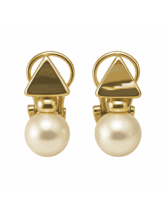 Pendientes para Mujer en oro y Perlas Redondas – Oro Amarillo 18K