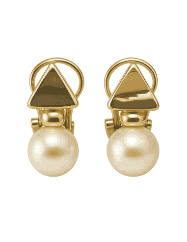 Pendientes para Mujer en oro y Perlas Redondas – Oro Amarillo 18K