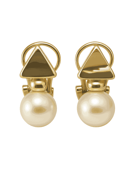 Pendientes para Mujer en oro y Perlas Redondas – Oro Amarillo 18K