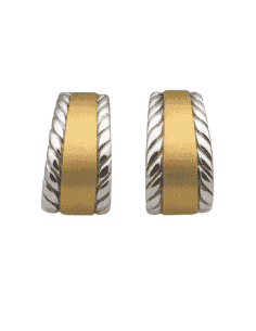 Pendientes para Mujer oro Bicolor con acabado en Mate - Oro Blanco y Amarillo 18K