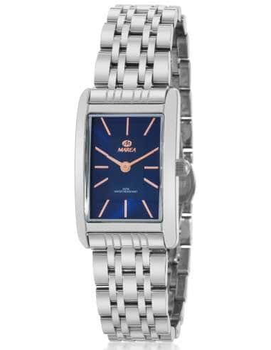 Reloj para Mujer de Acero con Esfera Azul Rectangular - Marea B36207/2