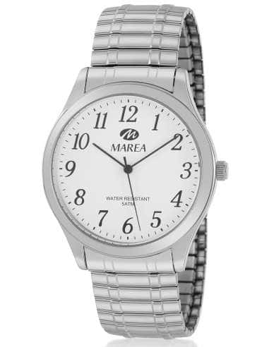 Reloj para Hombre Clásico Acero Pulsera Extensible y Esfera Blanca - Marea B41281/2