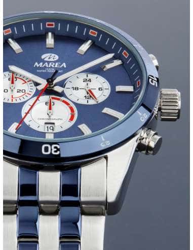 re de Acero  Azul con Cronógrafo y Calendario- Marea 36198/2