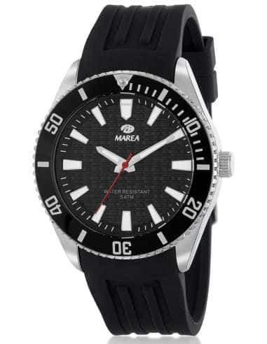 Reloj para Hombre Correa de Silicona Negra y Bisel Deportivo - Marea B41392/1