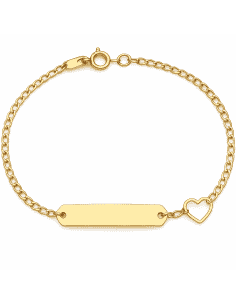 Pulsera Esclava infantil en oro corazón calado - Oro Amarillo 18K