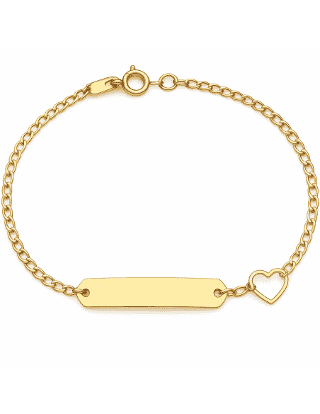 Pulsera Esclava infantil en oro corazón calado - Oro Amarillo 18K