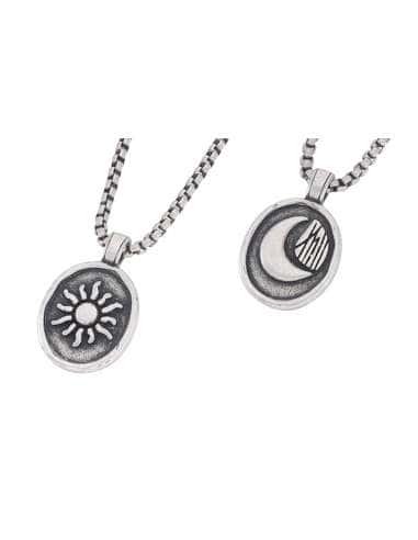 Collar para Hombre de Acero Sol y Luna - Marea...