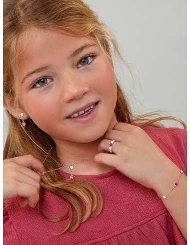 Pendientes para Niña de plata con esmalte en...