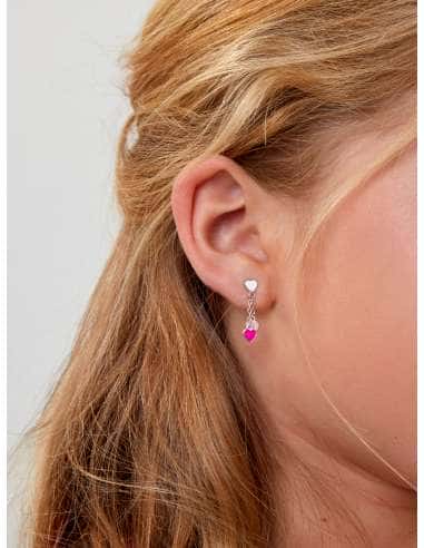 Pendientes para Niña de plata con esmalte en...