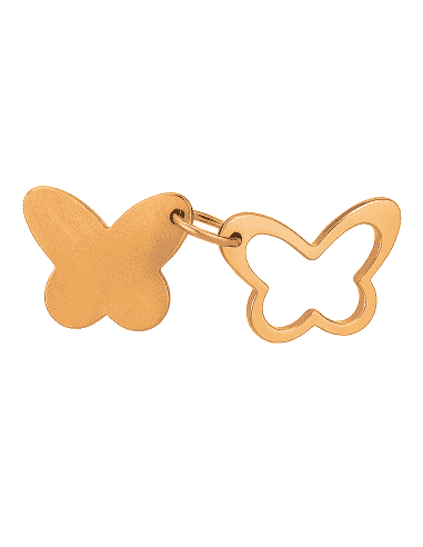 Colgante de oro  con forma de mariposa en dos piezas - Oro amarillo 18K