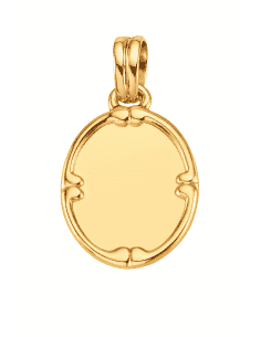 Colgante Chapa Oval con Marco - Oro Amarillo 18k