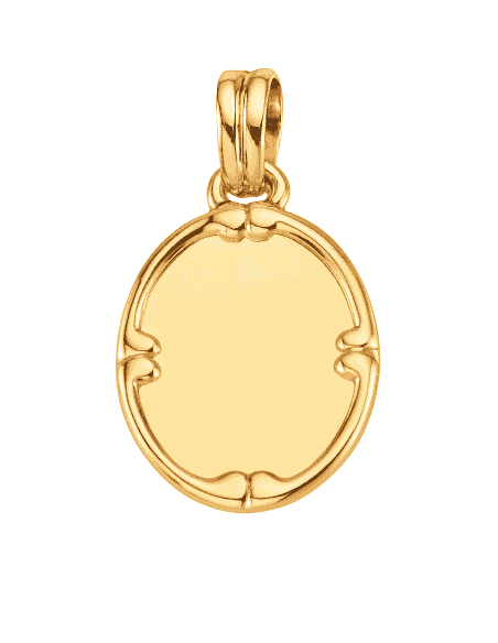 Colgante Chapa Oval con Marco - Oro Amarillo 18k