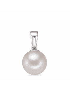 Colgante en oro Blanco Perla cultivada 8mm - Oro blanco 18K