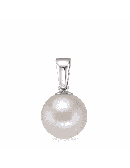 Colgante en oro Blanco Perla cultivada 8mm - Oro blanco 18K
