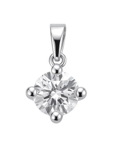 Colgante en oro blanco circonita central - Oro blanco 18K