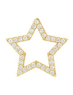Colgante en oro Silueta calada Estrella con circonitas  - Oro Amarillo 18k