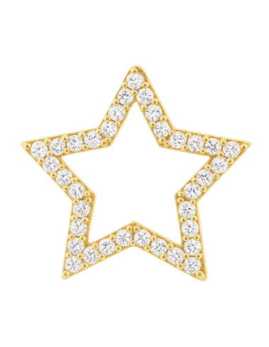 Colgante en oro Silueta calada Estrella con circonitas  - Oro Amarillo 18k