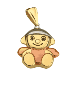 Colgante en Oro  Muñeco Infantil con esmalte de color - Oro Amarillo 18K
