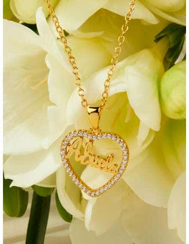 Collar para Mujer de plata corazón Abuela con...