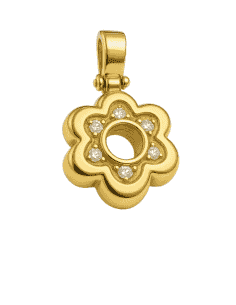 Colgante en oro Forma de Flor con Circonitas - Oro amarillo 18K