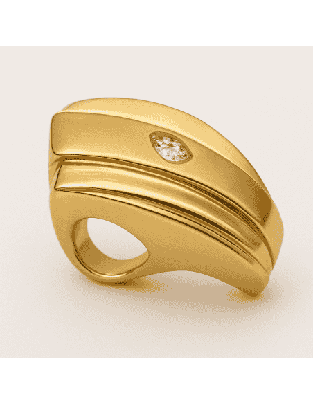 Colgantes Diseño Geométrico y Circonita Central - Oro Amarillo 18K