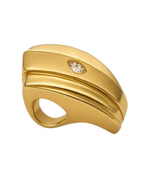 Colgantes en Oro Diseño Geométrico y Circonita Central - Oro Amarillo 18K
