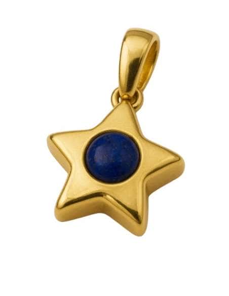 Colgante en oro con Forma de Estrella y  Piedra Lapislázuli - Oro Amarillo 18K