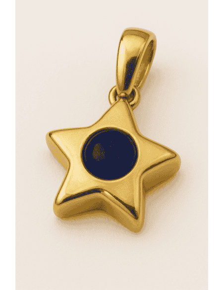 Colgante Estrella y  Piedra Lapislázuli - Oro Amarillo 18K