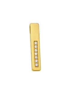Colgante en oro Forma de Barra Vertical con Circonitas - Oro Amarillo 18K
