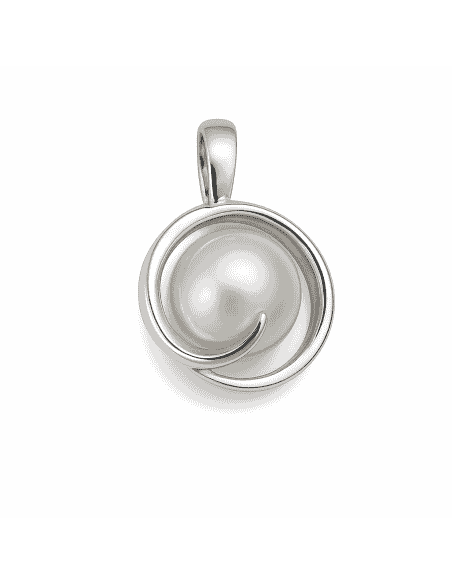 Colgante en Oro Blanco con Perla Central - Oro Blanco 18K