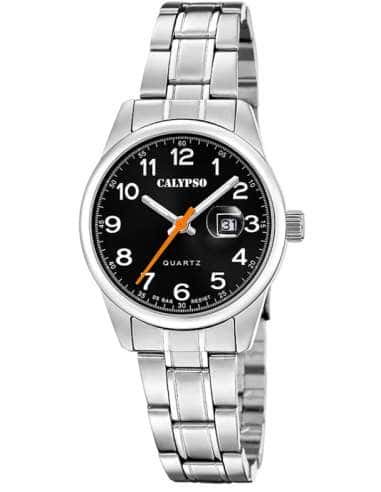 Reloj para Mujer de Acero Inoxidable con Esfera Negra y Agujas de Contraste - Calypso K5873/6