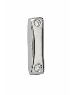 Colgante en oro blanco con forma Rectangular y Circonitas - Oro Blanco 18K