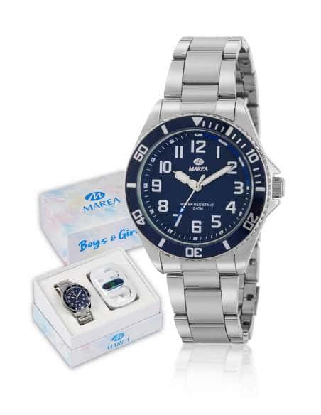 Pack Reloj y Complementos para niño esfera Azul con Auriculares Inalámbricos - Marea B41361/3
